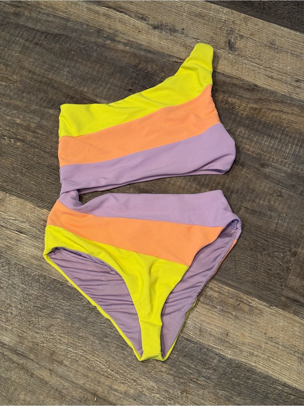 Beach Riot Joyce size S color block cutout one piece